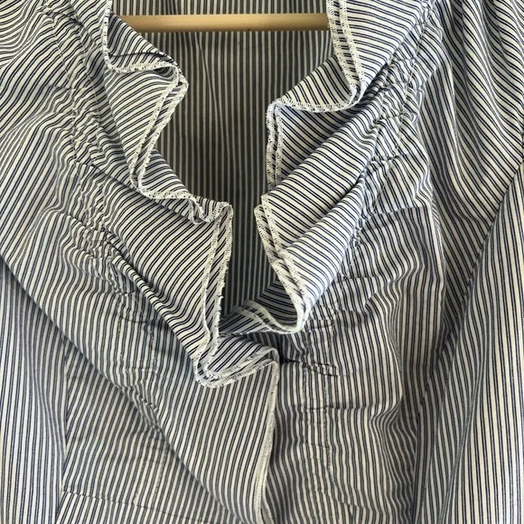 The Limited Striped Short Sleeve Ruffle Shirt Size XS - Picture 2 of 9